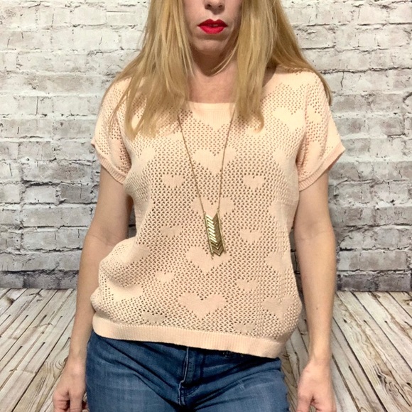 ‼️2B BEBE HEART KNIT SWEATER Size M‼️ - Picture 11 of 16